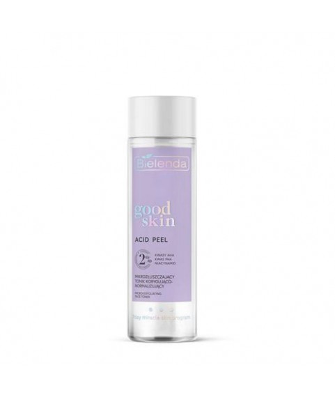 BIELENDA GOOD SKIN ACID PEEL Микроотшелушивающий корректирующий и нормализующий тоник с AHA + PHA кислотами и  ниацинамидом, 200 мл