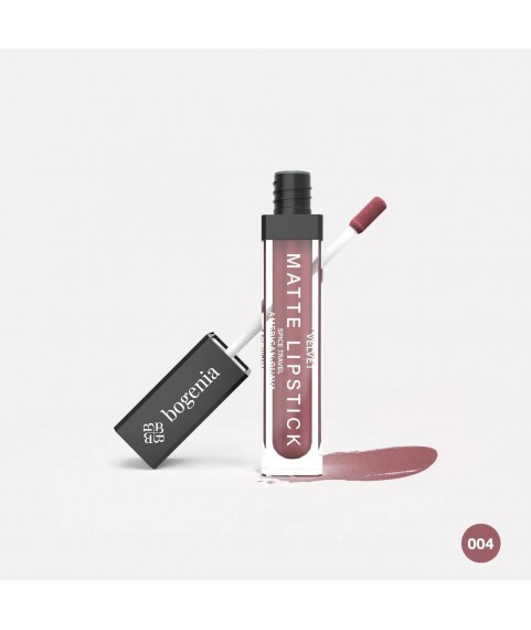 BOGENIA BG720 Помада для губ матовая `Velvet Matte Lipstick` 8 мл тон 004 американская гуава