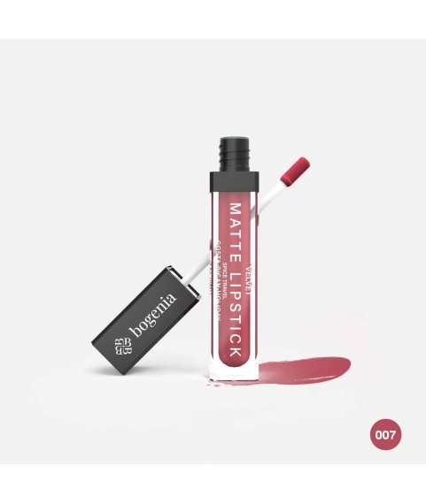 BOGENIA BG720 Помада для губ матовая `Velvet Matte Lipstick` 8 мл тон 007 отпуск в коста-рика
