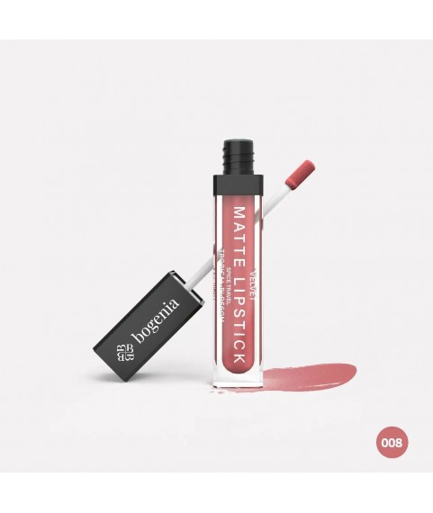 BOGENIA BG720 Помада для губ матовая `Velvet Matte Lipstick` 8 мл тон 008 тропический цветок