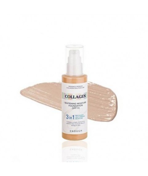 ENOUGH Увлажняющий тональный крем с коллагеном Collagen 3 in1 Whitening Moisture Foundation SPF 15, 100 мл
