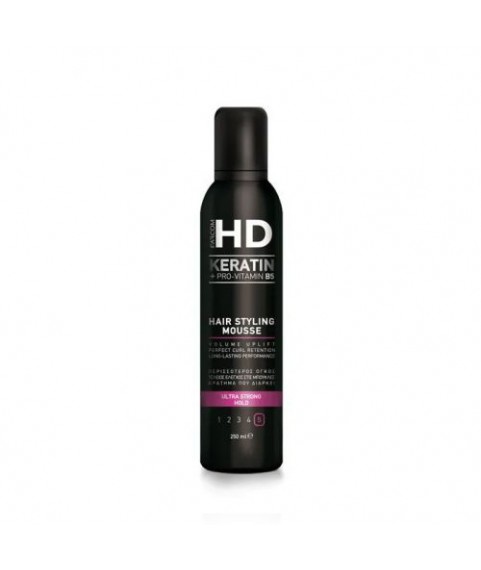 FARCOM Мусс для волос HD KERATIN+PROVITAMIN B5  ультрасильной фиксации, 250 мл