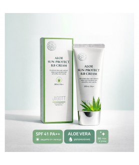 Jigott Солнцезащитный увлажняющий ББ крем для лица Aloe Sun Protect B.B Cream SPF41 PA++, 50 мл
