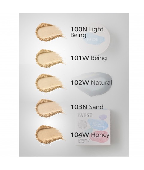 PAESE Matte Mineral Foundation Пудра рассыпчатая ( минеральная матирующая) 103N, 7г