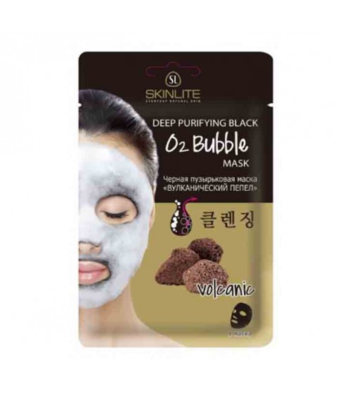 SKINLITE Маска Черная пузырьковая Вулканический Пепел 20гр