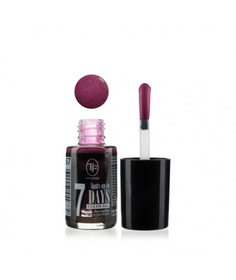 TF Лак-Гель без UF лампы COLOR GEL lasts up to 7 DAYS 257 Plum sorbet/Сливовый щербет