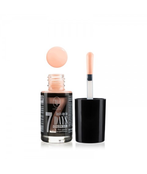 TF Лак-Гель без UF лампы COLOR GEL lasts up to 7 DAYS 207 Almond temptation/Миндальное искушение