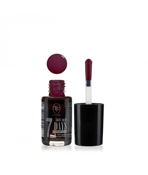 TF Лак-Гель без UF лампы COLOR GEL lasts up to 7 DAYS 247 мат. благородный бордовый