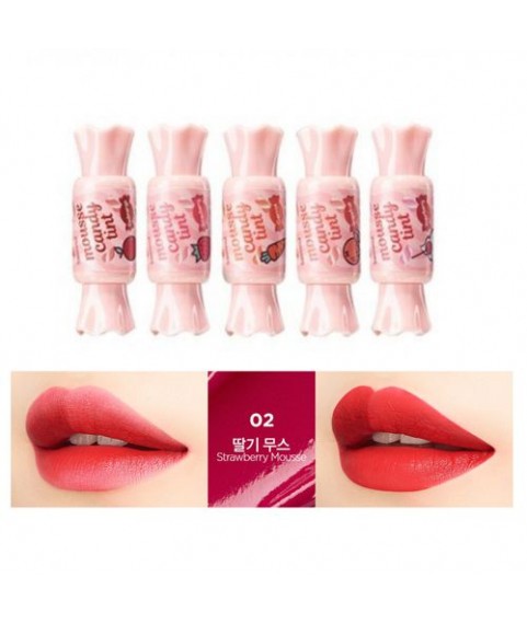 The Saem Тинт-мусс для губ  Конфетка (клубника) Saemmul Mousse Candy Tint 02 Strawberry Mousse, 8 г