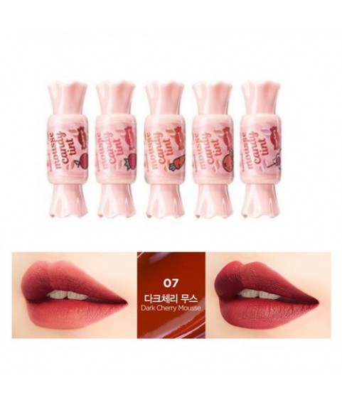 The Saem Тинт-мусс для губ Конфетка (темная вишня) Saemmul Mousse Candy Tint07 Dark Cherry Mousse,7г